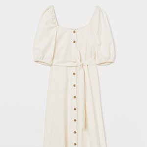 H&M White Creped Dress